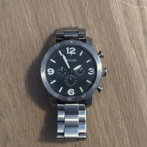 Men’s Fossil Black and Silver Chronograph Watch